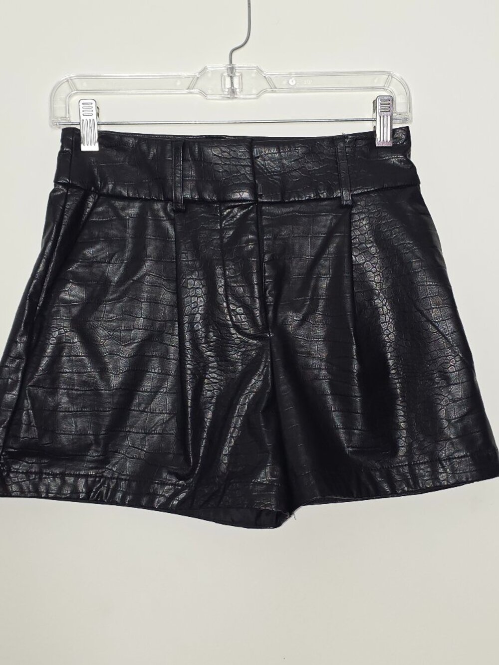 Express Women Sz 0 Shortie Black Croc Print Mini Skirt Short Skort